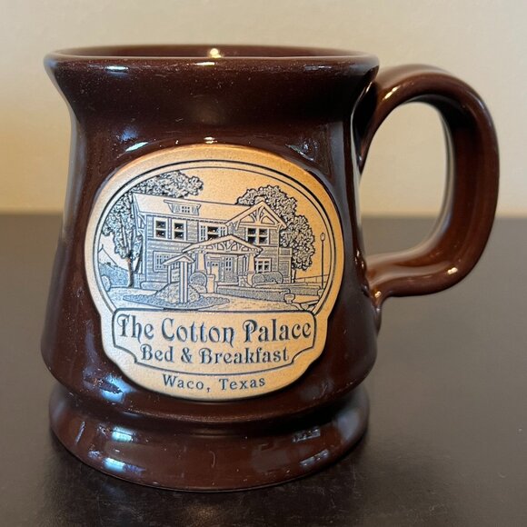 DENEEN POTTERY Handcrafted Mug THE COTTON PALACE BED & BREAKFAST Waco, Texas - Picture 2 of 13